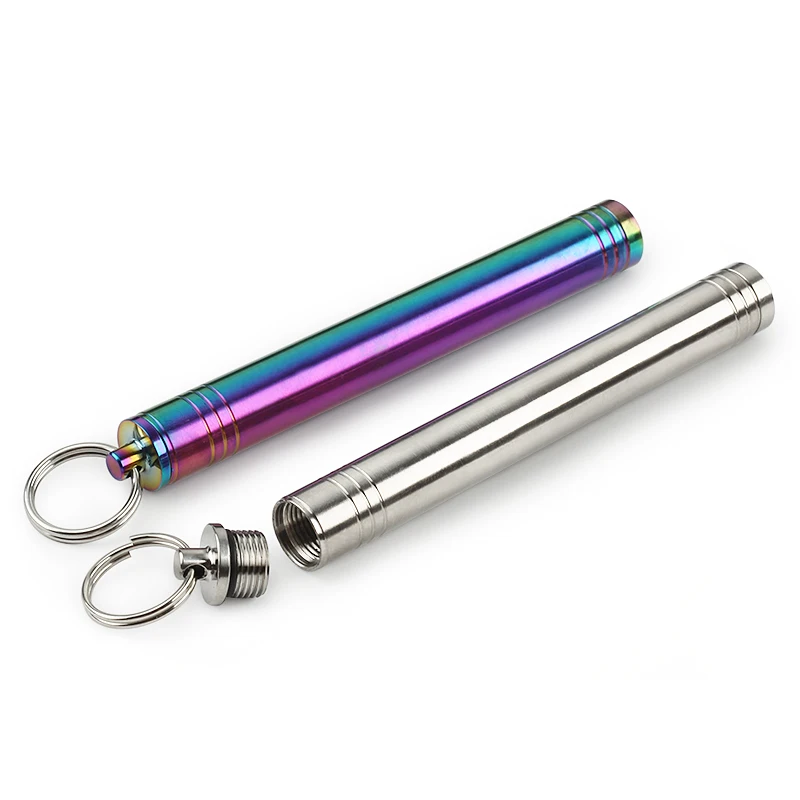 

Titanium Alloy Seal Toothpick Canister Bottle Waterproof Toothpick-holder Receive EDC Tool