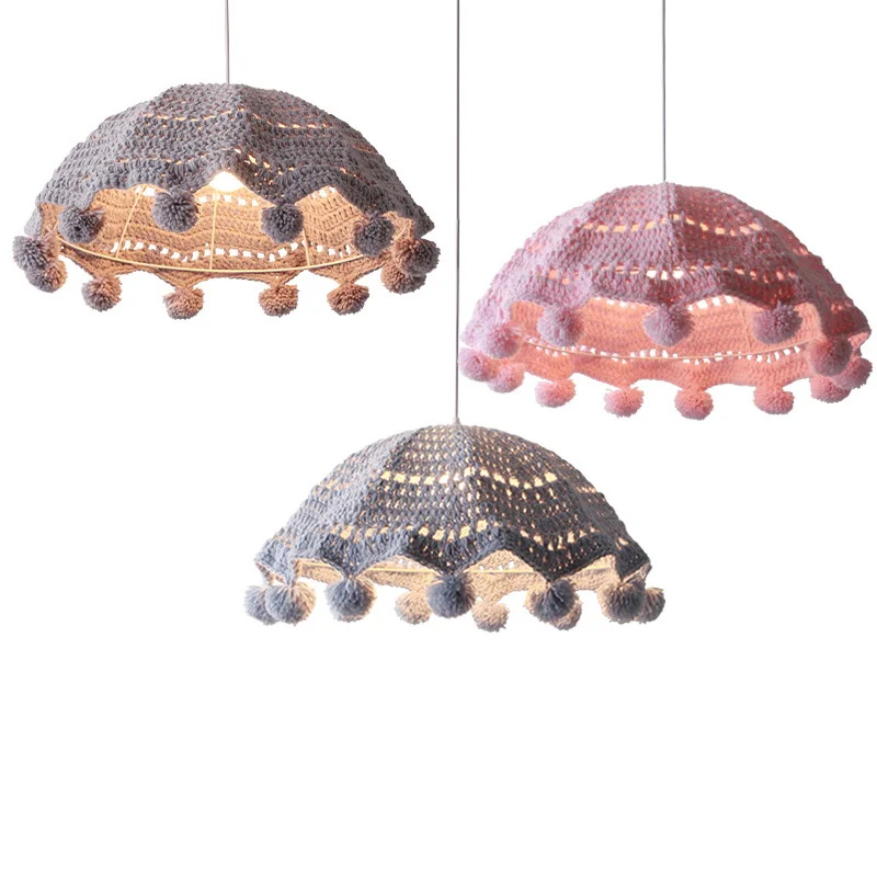 Тканевый подвесной светильник s тканевый потолочный для детской комнаты розовый