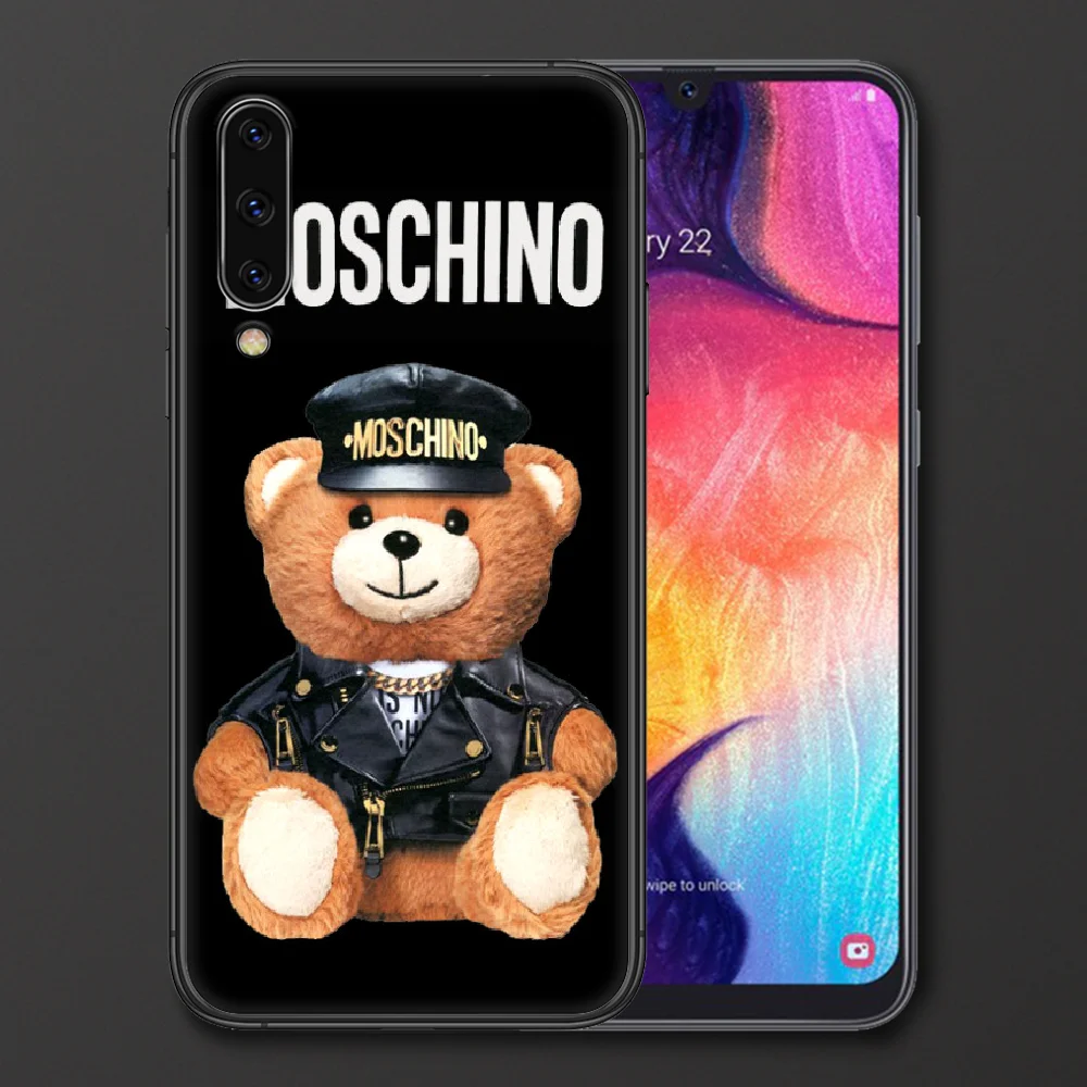

Italy Luxury Bear Brand Phone Case For Samsung Galaxy A 3 5 7 8 10 20 20E 21S 30 30S 40 50 51 70 71 black Shell Trend Etui