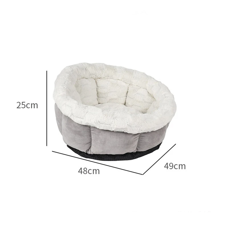 

Dog Bed House Soft Long Plush Cat Kennel Winter Warm Puppy Deep Sleeping Bed Round Pet Cushion Sofa Mat for Dog Cat Pet Supplies