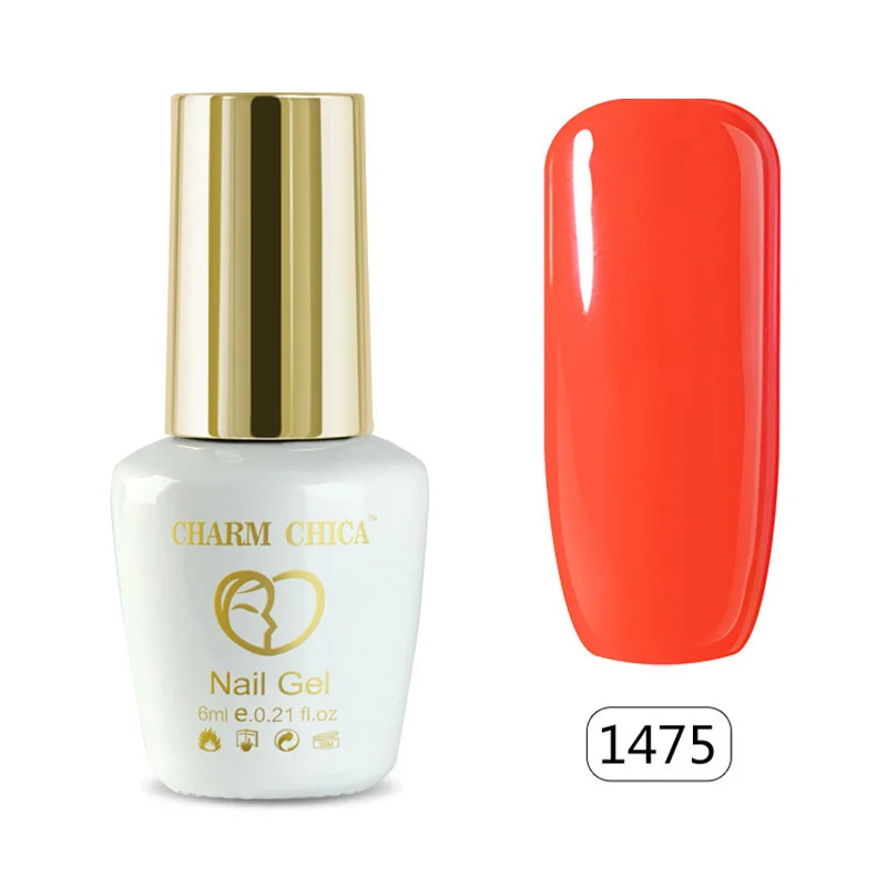 Шарм Чика УФ лак для ногтей неоновый Гибридный гель флуоресцентный ярко-зеленый