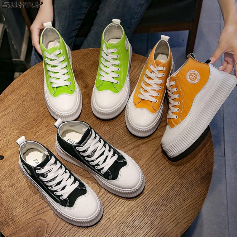 SWYIVY PU Chaussure Femme Новая повседневная обувь женские кроссовки 2020 весенние на