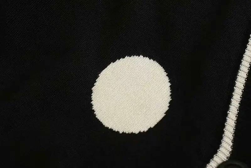 2019 осенне-зимний женский свитер кардиганы в Горошек Кардиганы с принтом пончо