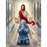 fsbcgt jesus and the doctor diy oil painting by numbers for adults drawing on canvas diy coloring by numbers home art number