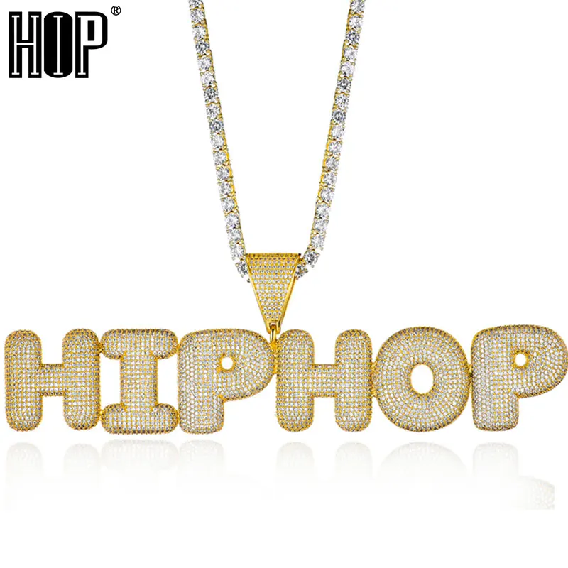 Хип хоп заказное имя буквы пузыря кубического циркония Bling комбинация слов