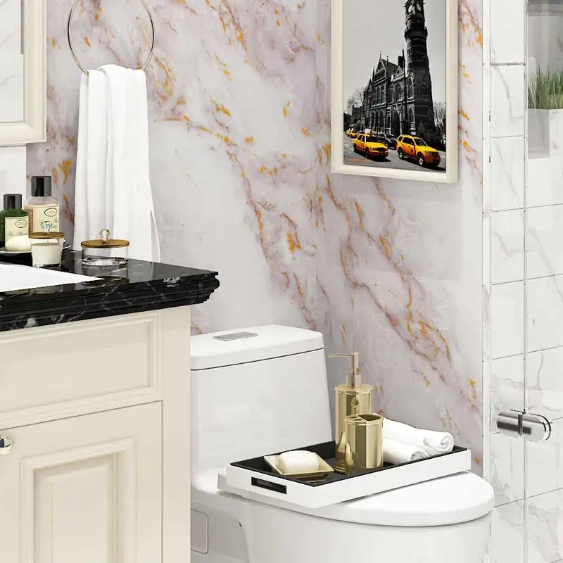 kitchen oil proof marble wallpaper waterproof thicken vinyl wall stickers cabinet dinner table self adhesive contact paper decor free global shipping