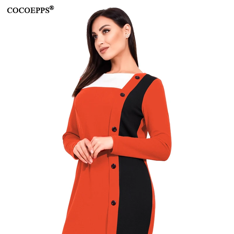 Женское платье COCOEPPS осенне зимнее женское Элегантное повседневное большого