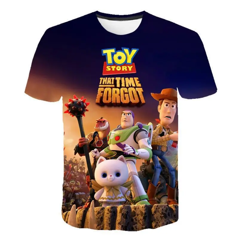 Летняя детская футболка с героями Диснея История игрушек милая забавная 3D