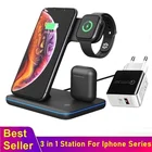 Беспроводное зарядное устройство Tongdaytech 15 Вт Qi для Iphone XS 8 11 12 Pro Max, быстрая зарядная станция для Apple Airpods Pro Watch 6 5 4 3 2 1