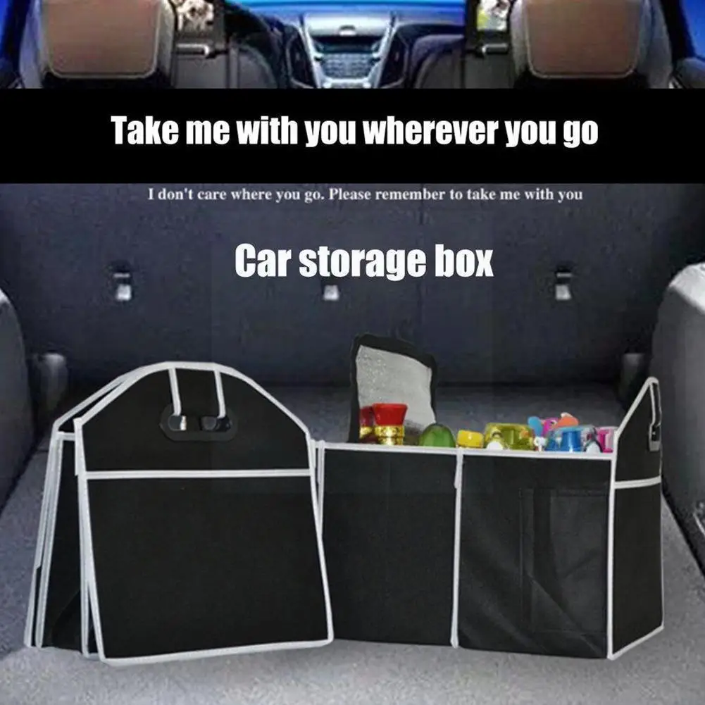 

Foldable Car Trunk Organizer Storage Box With Handle Multifunctional Storage Organizer 40L Cargo Car Rear Cube Trunk Foldin D3F8