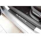 Наклейка для защиты порога автомобиля, Виниловая наклейка из углеродного волокна для Nissan Navara