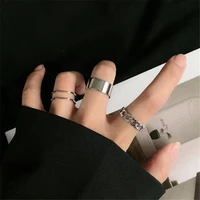 ring women cold wind personality minority instagram retro 3 piece set opening adjustable index finger ring fashion