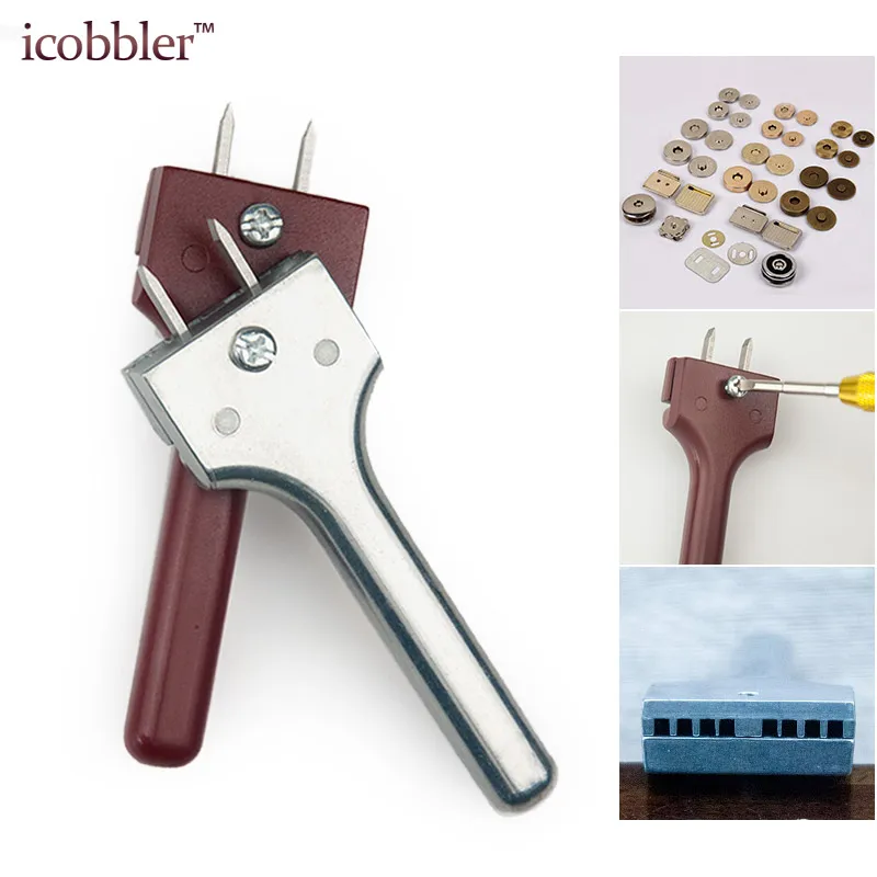 4-25mm Hole spacing Leather Magnetic Button Punch tool Handmade DIY Adjustable Vent Punching Nail Claw Buckle Tool for Leather