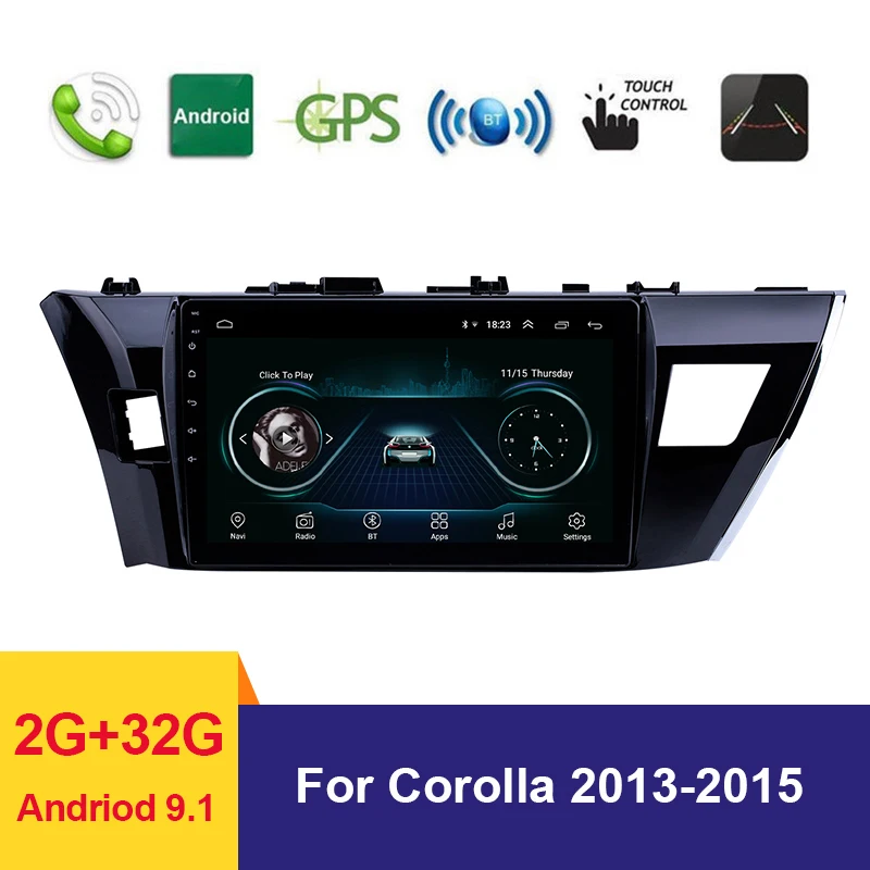 Автомагнитола 10 1 дюйма стерео GPS-навигация для Toyota Corolla 2013-2015 2 din Android 9