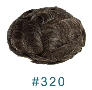 320 # Eversilky мужской парик все поли кожи замена волос системы Toupee натуральные человеческие волосы - Парик Цвет: 320 #