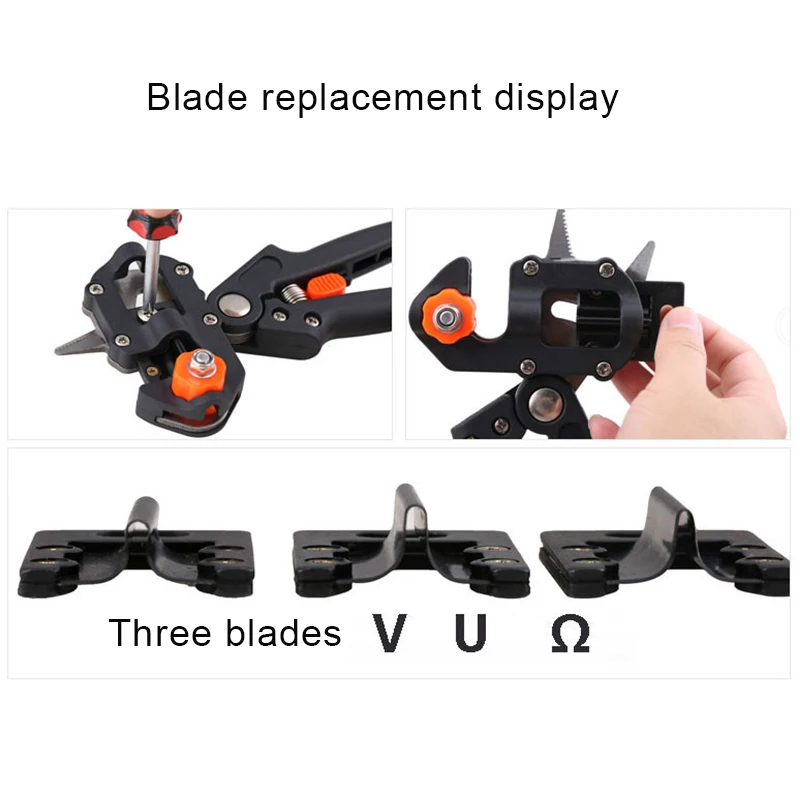 

2 in 1 Plant Garden Grafting Shears Pruner Fruit Flower Cutting Scissor Pruning Tool With 3 Replaceable Blades can CSV