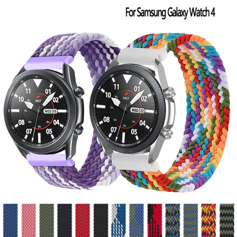 Фото Ремешок Плетеный для Samsung Galaxy watch 3 4 40 мм 44 active 2 46 42 Gear S3 браслет Huawei GT2 Pro 20 22 |