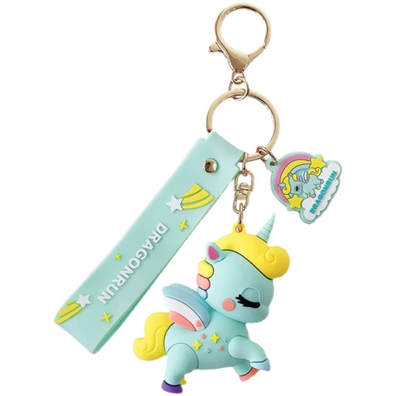

cute cartoon horse silicone unicorn lady keychain bag car keychain pendant anime keychain key chains keychain