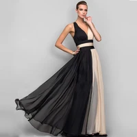 2021 summer new ladies dress european and american style sleeveless stitching contrast color long skirt womens clothing we105