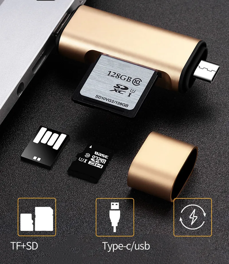 5-в-1 Тип C OTG кард-ридер с флеш-накопитель USB с гнездовым Интерфейс для ПК USB 3,0 чтения TF слот для карт памяти для устройства чтения sd-карт компьютерные принадлежности