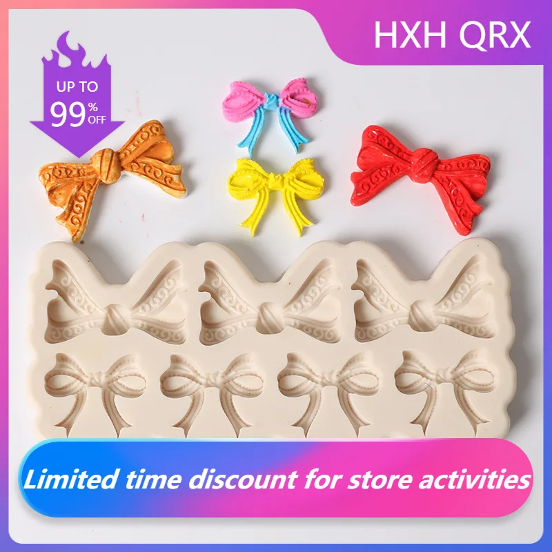 

7 Bows Silicone Mold For Fondant, Gum Paste, Chocolate, Crafts Cupcake Icing Sugar Paste 3D Embellishment Topper Mould