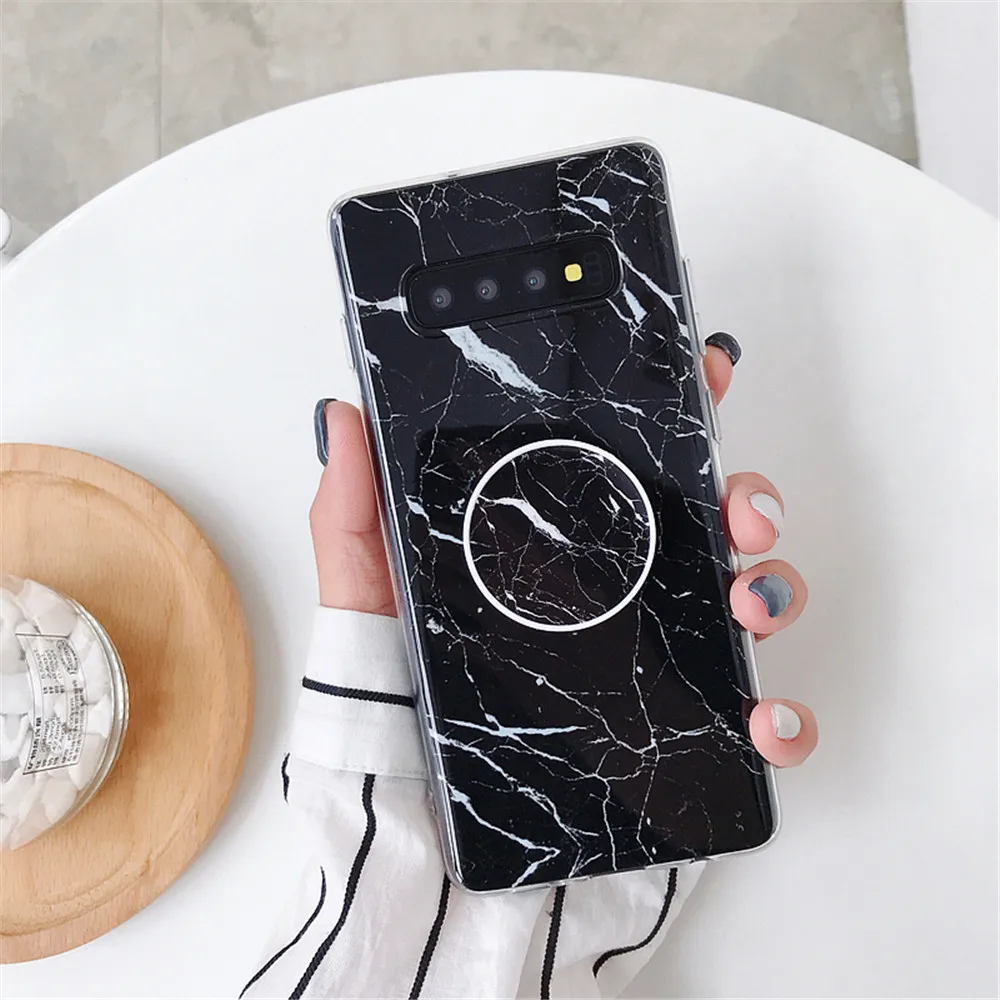 Мраморный чехол для Samsung A50 мягкая задняя крышка из ТПУ S10 LITE S10PLUS чехол-держатель с