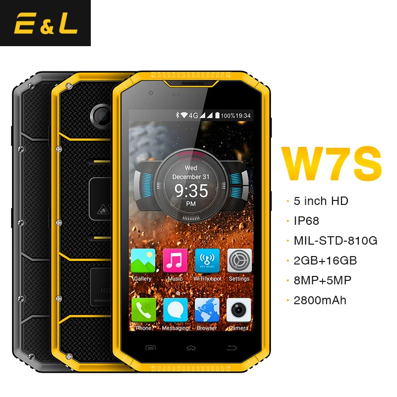 KENXINDA E & L W7S 2 Гб 16 сотовый телефон IP68 EL водонепроницаемый 5 0 дюймов Android 6 MTK6737
