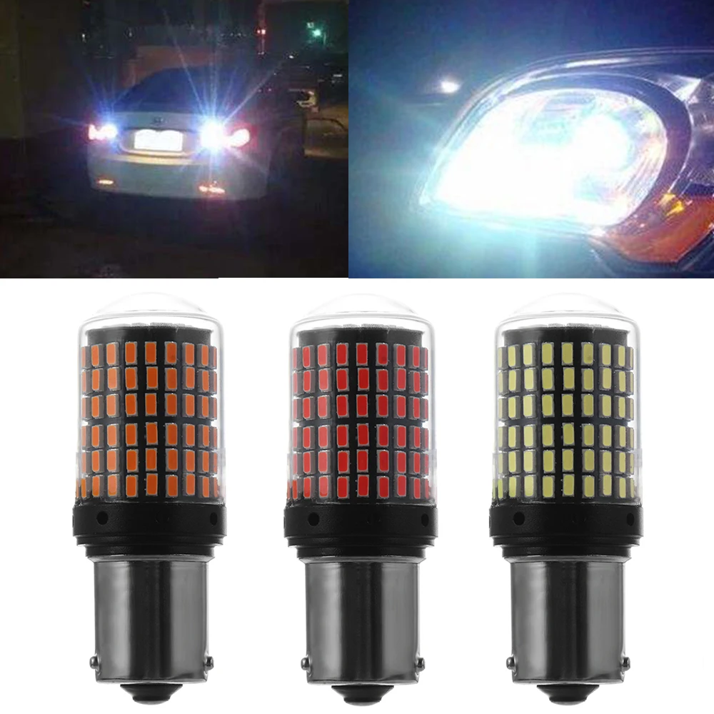 Светодиодный указатель поворота 12 24 В 144SMD 1156 BAU15S PY21W лампа s не вспышка высокое