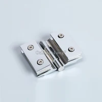 High Quality 4PCS Solid Copper Frameless Shower Glass Door Hinges Glass Fixed Clamps Clips Door Holder Brackets Chrome