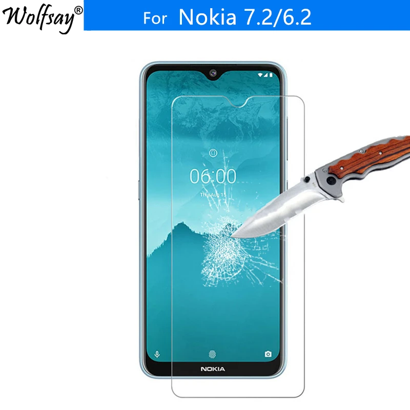 Vidrio templado para Nokia 7,2, pel&iacute;cula protectora de pantalla para Nokia 7,2, 7,2, 6,2 pulgadas, 2 uds.-0