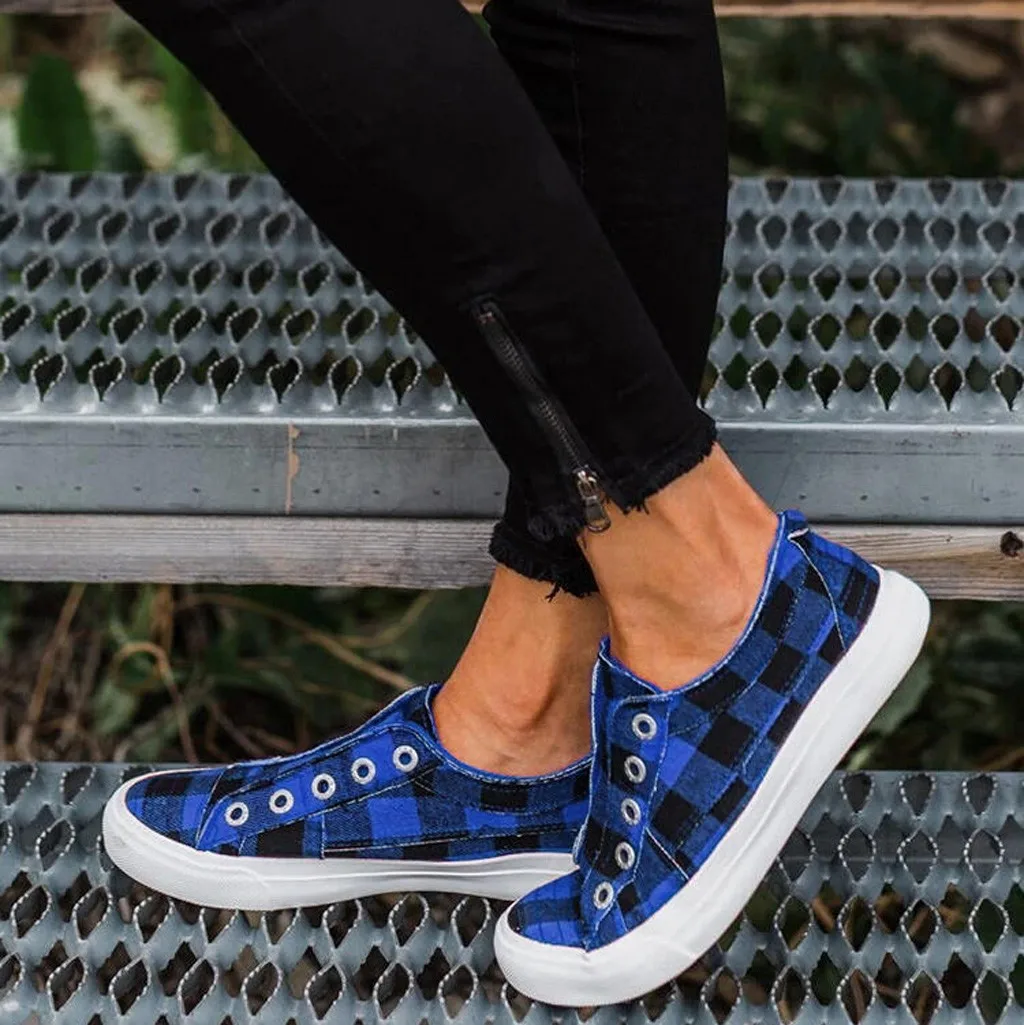 Женская обувь на плоской подошве размера плюс Повседневная парусиновая дышащая