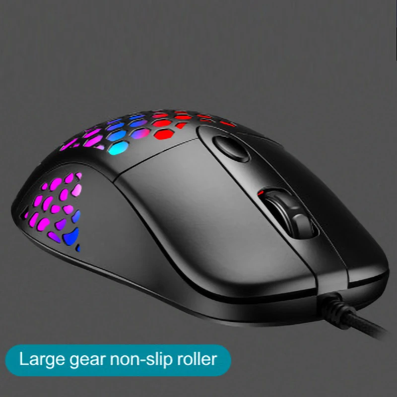 6400dpi honeycomb mouse pc desktop computer laptop accessories gaming mice rgb usb wired hollow luminous electric gamer mause free global shipping