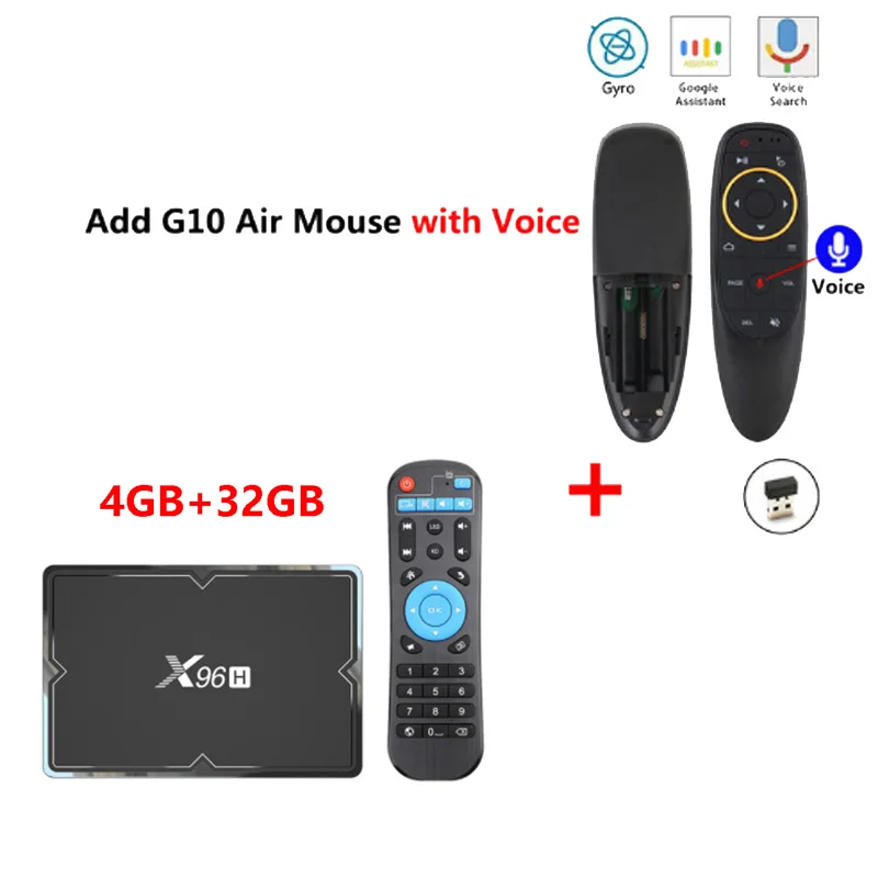4GB32GB add g10s X96H Android 9,0 Смарт ТВ коробка Allwinner H603, 4 Гб оперативной памяти, 32 Гб встроенной памяти, BT4.1 2,4G 5G Wi-Fi 6K IPTV Set-top Box с 3 портами(стандарт Порты и разъёмы Media Player PK X96 Max - Цвет: 4GB32GB add g10s