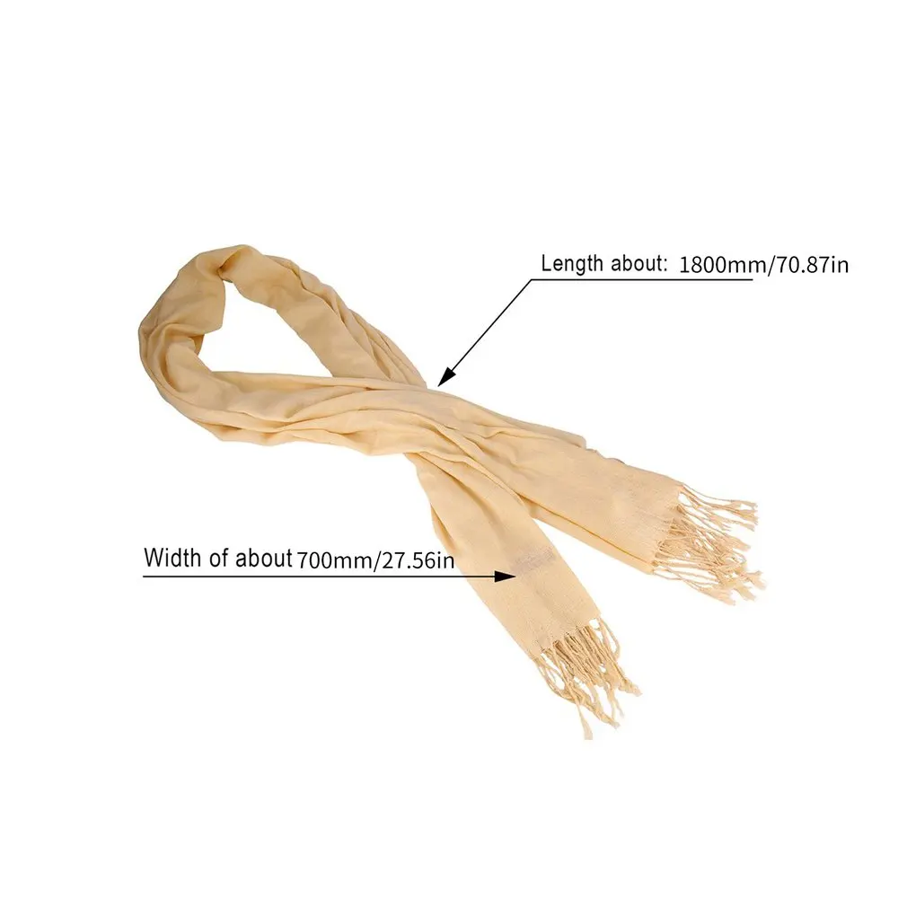 Oversize Scarves 170 x 73 cm Simple Warm Blanket Unisex Solid Wrap Cashmere Scarf Shawl Pashmina For Women Men Autumn Winter |