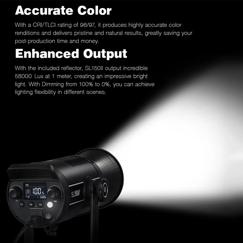 Godox SL150II светодиодный светильник для видеосъемки 150 Вт с креплением Bowens