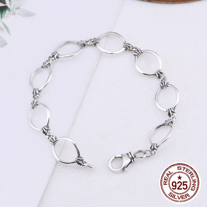 

Браслет-Крест D134 S925 из стерлингового серебра, стильный аксессуар в стиле панк для пар, в стиле хип-хоп