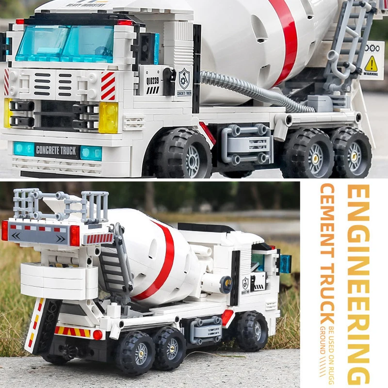

771Pcs Creator City Engineering Series Cement Truck Building Blocks Mechanical Construction Mixer Vehicle DIY Toys For Kids Gift