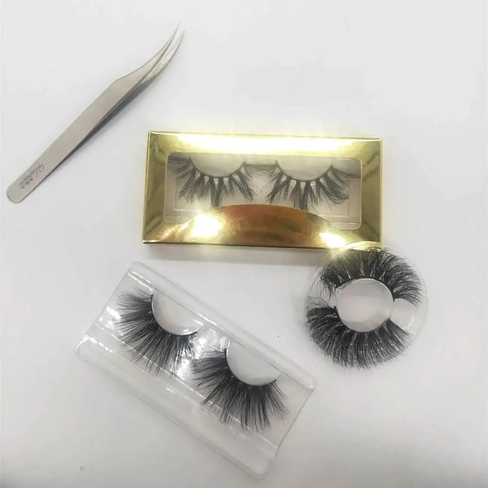 

25mm Mink Lashes Fluffy 5D Eyelashes Dramatic Long Natural Lashes Makeup with golden paper box