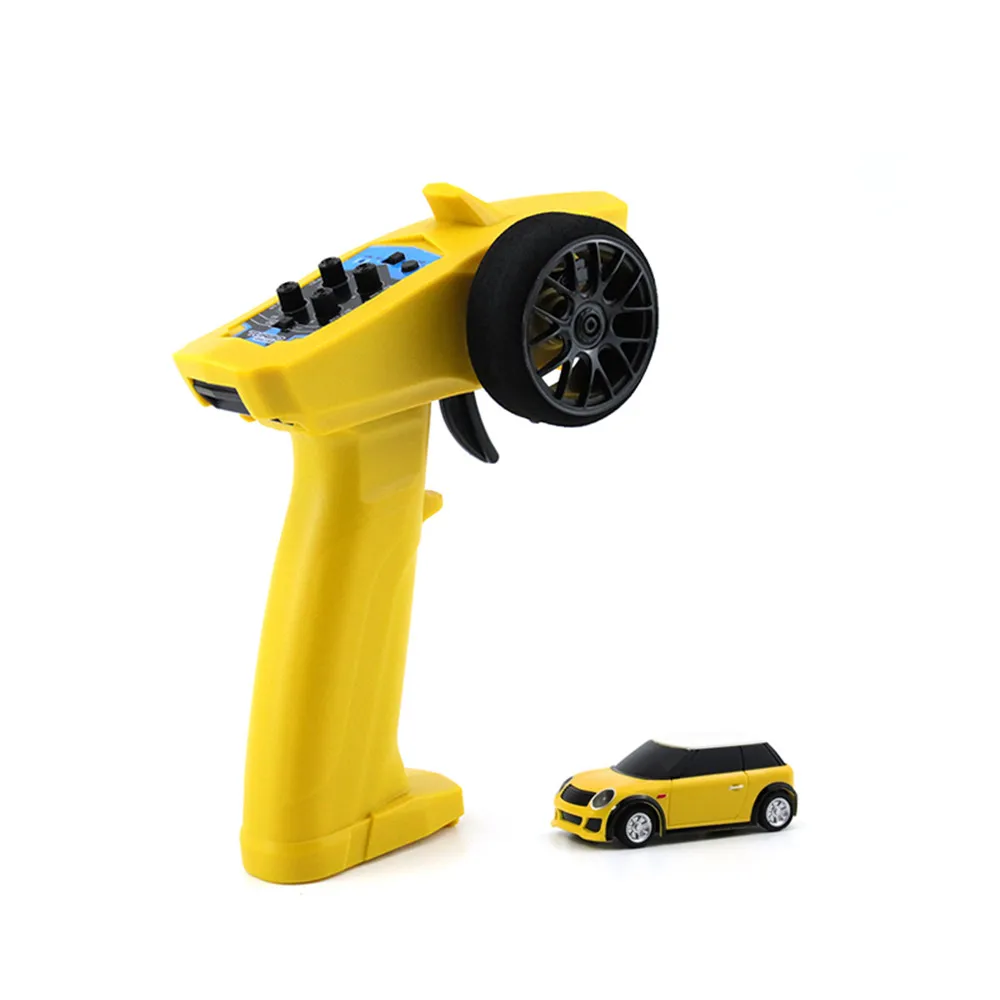 

Racing 1/76 2.4G 2WD Fully Proportional Control Mini RC Car LED Light Vehicles Model Boys Children Toys New Year Gift Car 2021