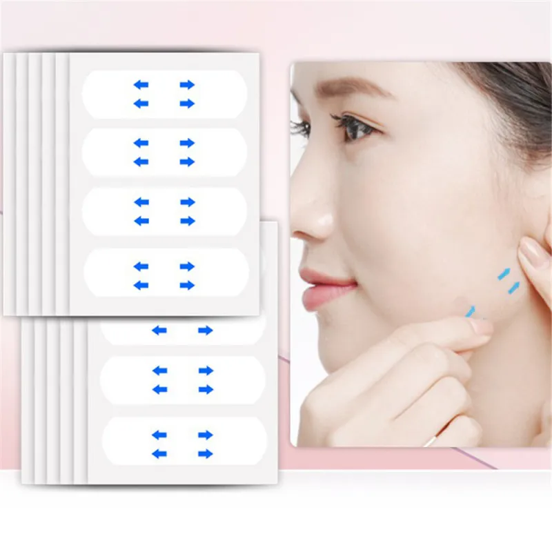 Yoxier 40Pcs/10Sheets/Pack Waterproof V Face Makeup Adhesive Tape Invisible Breathable Lift Face Sticker Lifting Tighten Chin