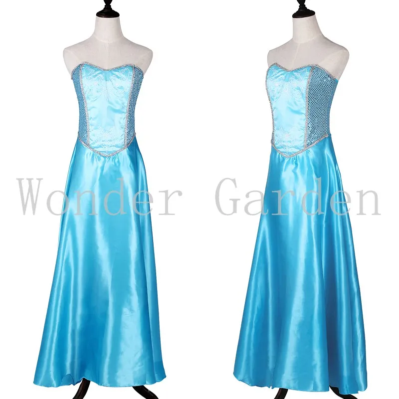 Новая женская взрослая Леди Женщины Белоснежка Принцесса небесно-голубое платье