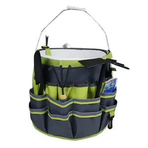 Garden Tool Bag Organizer Multifunctional Portable Tool Storage Green Oxford Wall Hanging Storage Bags Pockets For Home Garden 10 item image