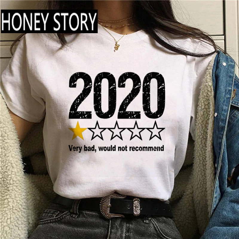 

2020 Very Bad Would Not Recommend Letters Short Sleeve T-shirt Female Tops Tshirt Summer Harajuku Funny Print Women T Shirts