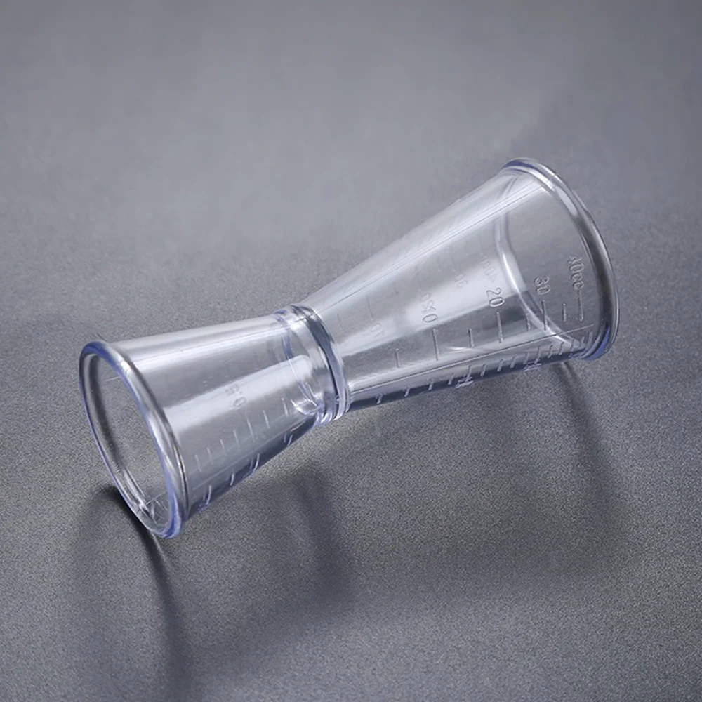 

Cocktail Measure Cup Transparent PC Resin Double Jigger with Scale Spirit Measure Cup for Bar Party Home Kitchen Tool