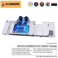 barrow gpu water cooling block use for zotac gaming rtx 3090 x 3080 trinlty gpu card support original backplate rgb 5v header