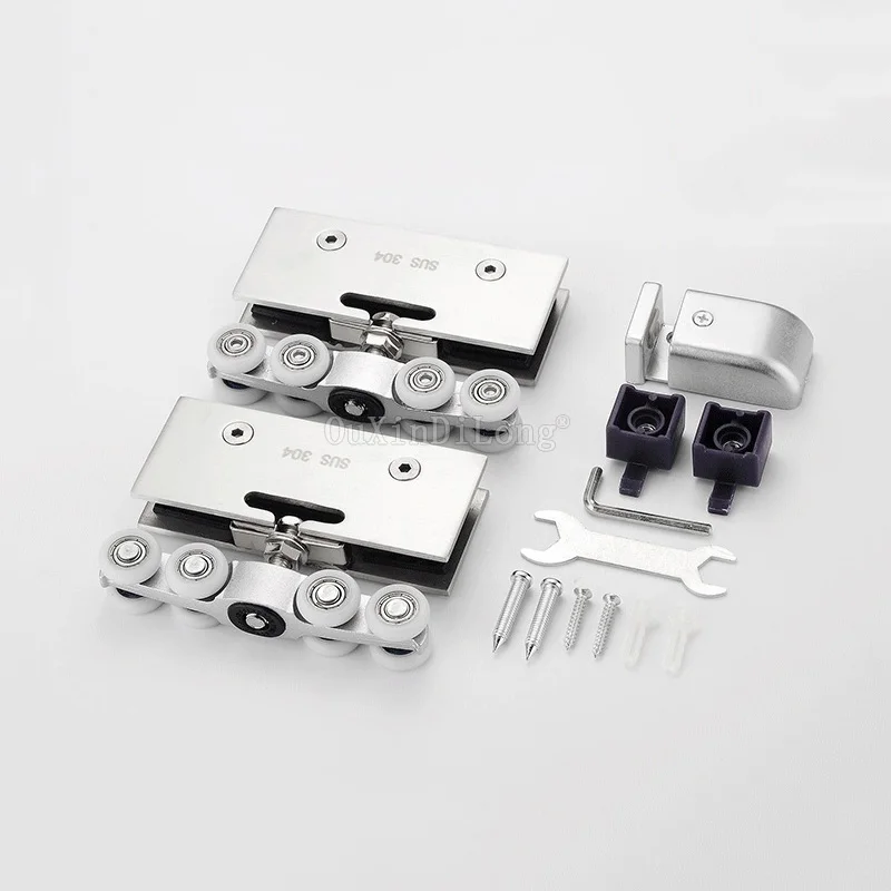 1 комплект Нержавеющая сталь раздвижные Стекло двери шкив висит колёса для