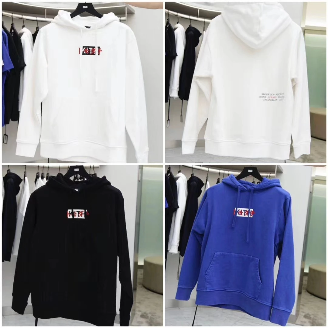

NEW KITH Tokyo Box Logo Hoodie Women Men Clothing Embroidered Streetwear Best Quality Harajuku Sweatshirts JAPAN KITH Hoodies