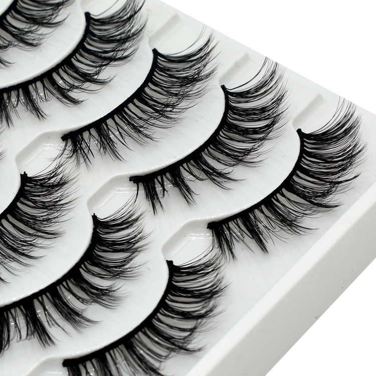 

WOWANGEL 5Pairs 3D Mink Lashes Dramatic Reusable Natural False Eyelashes Think Long Wispy Faux Cils Makeup Extension Tools