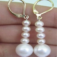 9 10mm south sea white pearl earrings 14k gold delicate aurora gorgeous woman chain personality accessories party