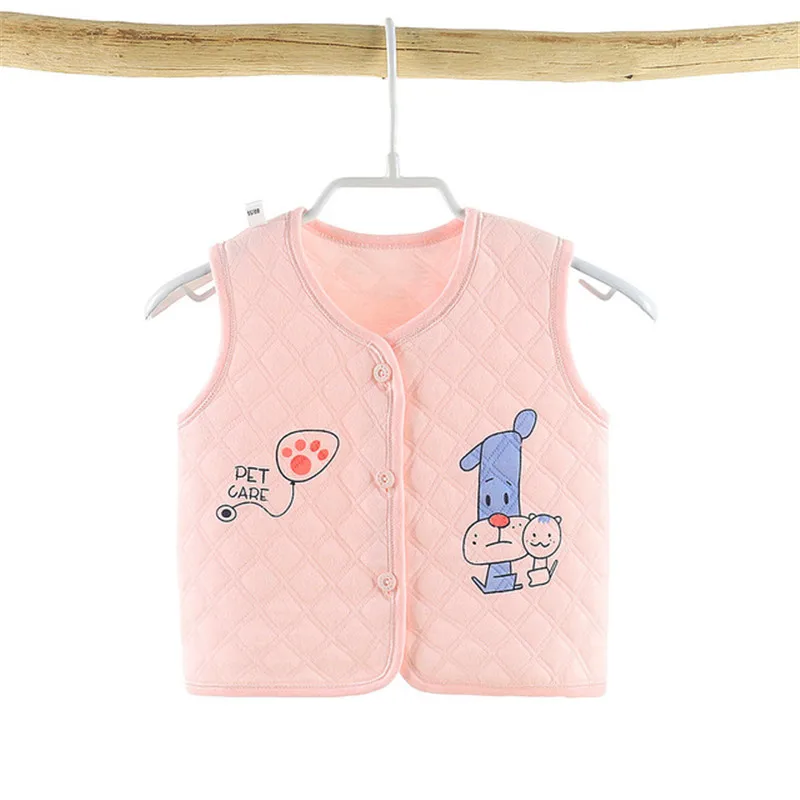 2021 г. Детский хлопковый жилет с рисунком осенне зимняя теплая верхняя одежда для